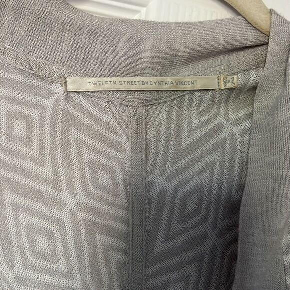 Gray Oversized Cardigan - Poncho Like - 12th Street by Cynthia Vincent - Small - Picture 3 of 6